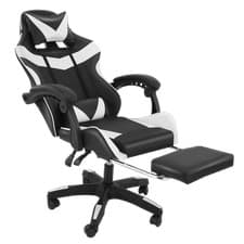 Image of Gaming Chair With 12 RGB LED Lights Computer Office Chair Swivel E-Sports Chairs