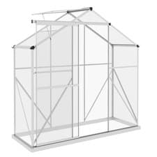 Image of Outsunny 6 x 2.5ft Polycarbonate Greenhouse Aluminium Green House, Silver