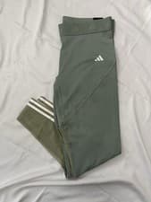 Image of NWT adidas Training Leggings - Sage Green MeshPanel 3-Stripes - women's XL