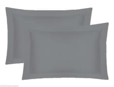 Image of Luxury Grey 400TC Egyptian Cotton PAIR Oxford Pillowcase