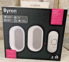 Image of 50% OFF Byron DBY-23564BS 200m 90DB Doorbell Plug In & Portable Twin Chimes £28