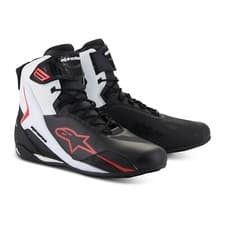 Image of Alpinestars Faster-4 Motorcycle / Motorbike Shoes Black White Red (123)