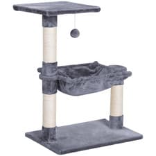 Image of Cat Tree Scratching Posts Natural Sisal Hammock Bed Kitty Activity Center 70Hcm