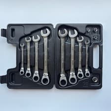 Image of Gedore RED Combination Ratchet Spanner Wrench Set With Adapters 12pc 8-19 mm