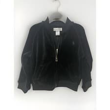 Image of Polo Ralph Lauren 24 Months Baby Boys/Girls Black Velour Track Jacket NWT