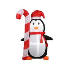 Image of 120cm Inflatable Penguin with Red LED Lights Indoor and Outdoor Christmas Decor