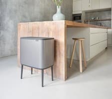 Image of Brabantia Bo Touch Bin With2 Inner Buckets(11+23 Litre) In Mineral Concrete Grey