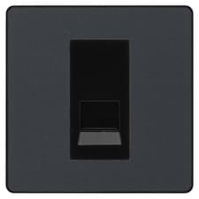 Image of BG Evolve Matt Grey Single Secondary Telephone Socket, Screw Terminal - Black