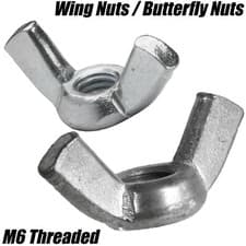 Image of M6 6mm WING NUTS BUTTERFLY HAND NUTS THREADED DIN 315 BRIGHT METAL ZINC PLATED
