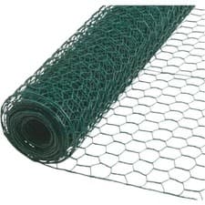 Image of Chicken Wire Mesh 5m Roll Green Fencing PVC Coated 0.6m 25mm Galvanised Netting