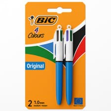 Image of New Bic 4 Colours Original Ballpoint Pen - Assorted Colours Red Black Blue Green