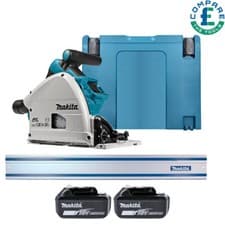 Image of Makita DSP600ZJ 36V Brushless Plunge Saw With 2 x 5.0Ah Batteries & Guide Rail