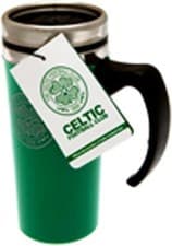 Image of Celtic FC Official Football Aluminium Travel Mug (One Size) (Green/Silver)...