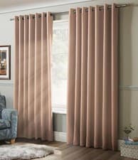 Image of 100% Blackout Lined Curtains Eyelet OR Pencil Pleat Noise Reducing Curtain Pair