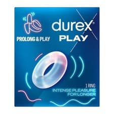 Image of Durex Prolong & Play Ring Intense Pleasure Stay Hard for Longer Super Stretch...