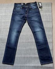 Image of 883 POLICE CORVO DARK BLUE MENS JEANS SLIM FIT 32/32 BNWT