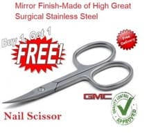 Image of Super Sharp Curved Cuticle Toe-Nail Scissors For Manicure & Pedicure 3.5" / 9 cm