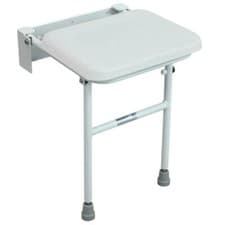 Image of Aidapt Solo Compact Wall-Mounted Shower Seat with Leg - White (VB544W)