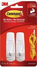 Image of 4PCS 3M Command Hooks Damage Free Medium Hooks  Self Adhesive No Nails or Drill