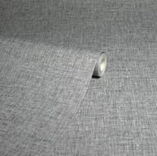 Image of Arthouse Linen Texture Mid Grey Wallpaper 676007 Plain Textured Woven Effect NEW