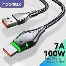 Image of USB A to USB-C Cable 7A 100W Fast Charger Braided Long Type C Lead 25CM 1M 2M 3M
