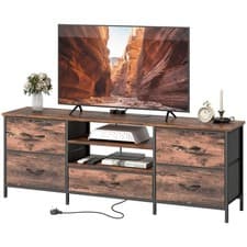 Image of HOMCOM TV Unit with Charging Station, TV Stand for TVs up to 65 Inch