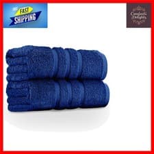 Image of Luxurious Egyptian Cotton Jumbo Bath Sheets Highly Absorbent Blue 2 Pack 100x...