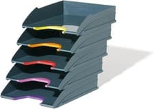 Image of Durable VARICOLOR® Letter Tray A4 - Set of 5 Stackable Colour Coded Letter Trays