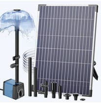 Image of Solar Foundtain Pump12W 450L/H with 4 NozzlesFilter Tubing,FishTank,Waterfall