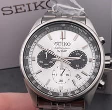 Image of Seiko Chronograph Quartz White Dial Men's Watch SSB425P1 BRAND NEW