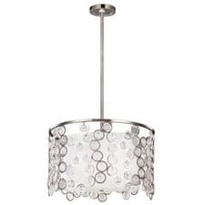 Image of 3 Bulb Ceiling Pendant Light Fitting Highly Polished Nickel LED E27 60W