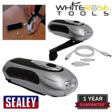 Image of Sealey Rechargeable Torch 3 LED Wind-Up Bright Light Micro USB Emergency