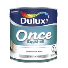 Image of Dulux Retail Once Eggshell Paint Pure Brilliant White 2.5L / 750ml