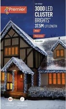 Image of Premier 3000 LED Cluster Indoor Outdoor Christmas Lights Timer COOL WHITE 37.5m