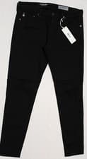 Image of $225 AG ADRIANO GOLDSCHMIED THE LEGGING BLACK SUPER SKINNY ANKLE JEANS US 31