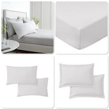 Image of Bianca 200TC Cotton Percale Extra Deep Fitted Sheet Or Pillowcases Grey
