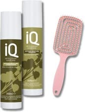 Image of IQ Intelligent Haircare Intense Moisture Shampoo & Conditioner 300ml plus brush