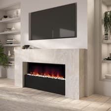 Image of Stone-Effect Wall-Mounted Electric Smart Fire Place with Surround - 62 In AGL060