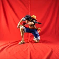 Image of Monkey D Luffy PVC Figure One Piece Anime Model Toys Birthday Gift Kneeling Pose