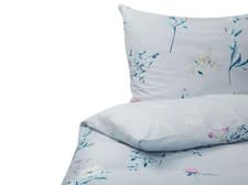 Image of Cotton Sateen Duvet Cover Set Flower Pattern 240 x 220 cm Light Blue EVERGREEN