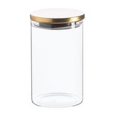 Image of Glass Storage Jar with Metal Lid Modern Kitchen Food Storage 550ml - 2 Litre