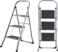Image of MasterWorx Step Ladder - 2/3/4 Heavy Duty Folding Step Ladders, Anti-slip, DIY