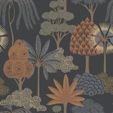 Image of Trees Wallpaper Dark Blue Floral Belgravia Akiko 2330 Elegant Feature Wall