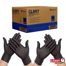 Image of Black Nitrile Disposable Gloves 100, Powder & Latex Free All Sizes 500 1000 2000