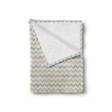 Image of Beige Soft Flannel Fleece Throw Blanket Herringbone Line Pattern