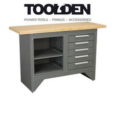 Image of Sealey AP2030BB Workbench with 5 Drawers Ball Bearing Slides Heavy-Duty