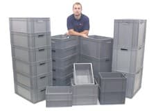 Image of NEW Strong Grey Industrial Plastic Eurobox Containers Storage Boxes Box Crates