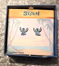 Image of Disney Stitch Stud Earrings - Fine Silver Plated Character Jewellery