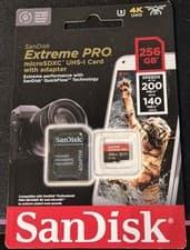 Image of SanDisk 256GB Extreme PRO micro SD card + SD Adapter (MicroSDXC)