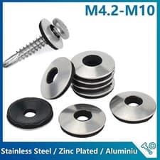 Image of EPDM Stainless Steel / Zinc Plated / Aluminium Rubber Sealing Washers Waterproof